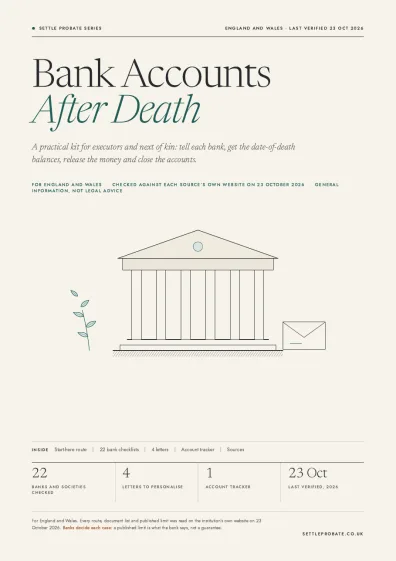 Bank Accounts After Death Kit cover